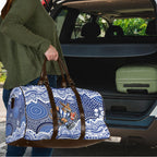 North Melbourne Kangaroos Travel Bag Aboriginal Dot Pattern - Football Mascot Heritage Pride