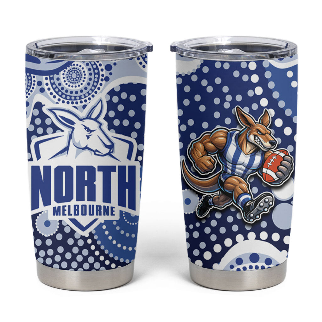 North Melbourne Kangaroos Tumbler Cup Aboriginal Dot Pattern - Football Mascot Heritage Pride