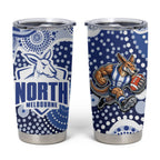 North Melbourne Kangaroos Tumbler Cup Aboriginal Dot Pattern - Football Mascot Heritage Pride