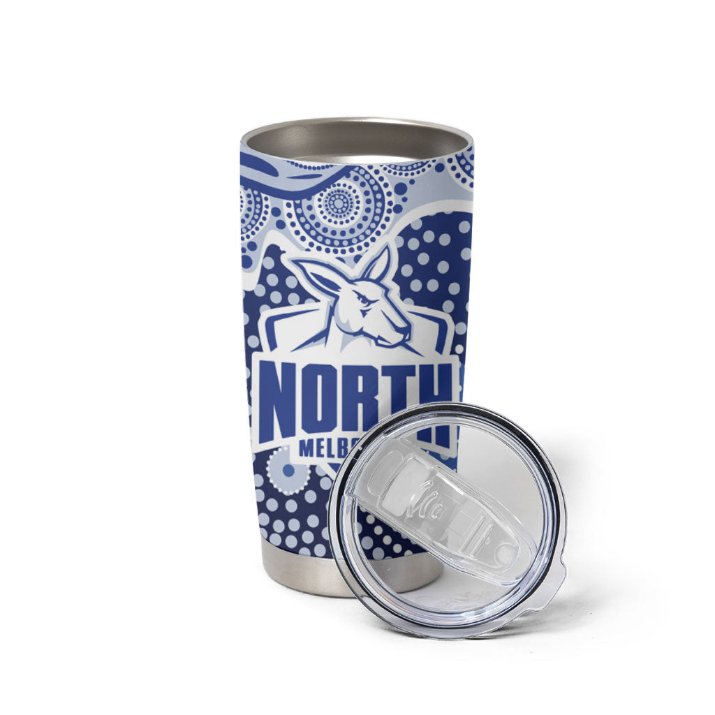 North Melbourne Kangaroos Tumbler Cup Aboriginal Dot Pattern - Football Mascot Heritage Pride