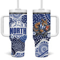 North Melbourne Kangaroos Tumbler With Handle Aboriginal Dot Pattern - Football Mascot Heritage Pride
