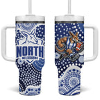 North Melbourne Kangaroos Tumbler With Handle Aboriginal Dot Pattern - Football Mascot Heritage Pride
