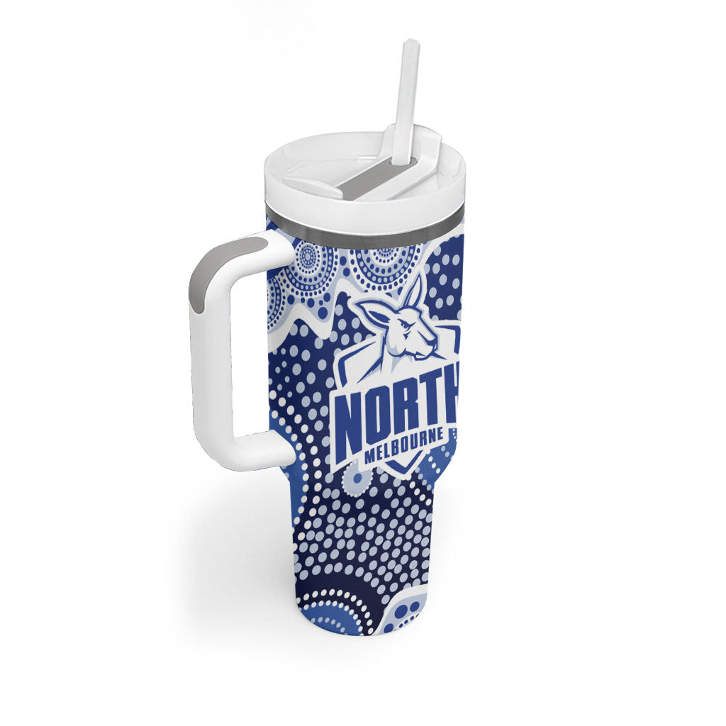 North Melbourne Kangaroos Tumbler With Handle Aboriginal Dot Pattern - Football Mascot Heritage Pride