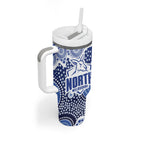 North Melbourne Kangaroos Tumbler With Handle Aboriginal Dot Pattern - Football Mascot Heritage Pride