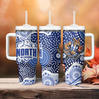 North Melbourne Kangaroos Tumbler With Handle Aboriginal Dot Pattern - Football Mascot Heritage Pride