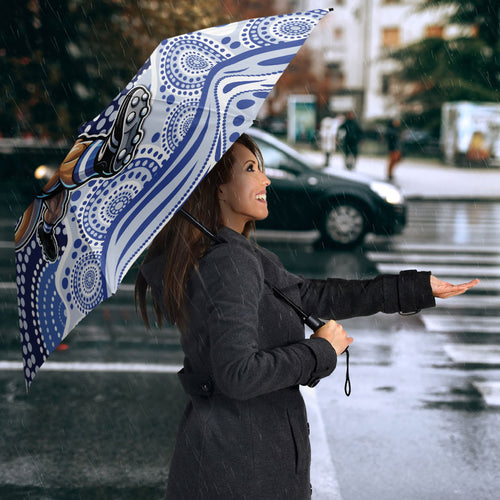 North Melbourne Kangaroos Umbrella Aboriginal Dot Pattern - Football Mascot Heritage Pride