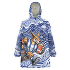 North Melbourne Kangaroos Wearable Blanket Hoodie Aboriginal Dot Pattern - Football Mascot Heritage Pride
