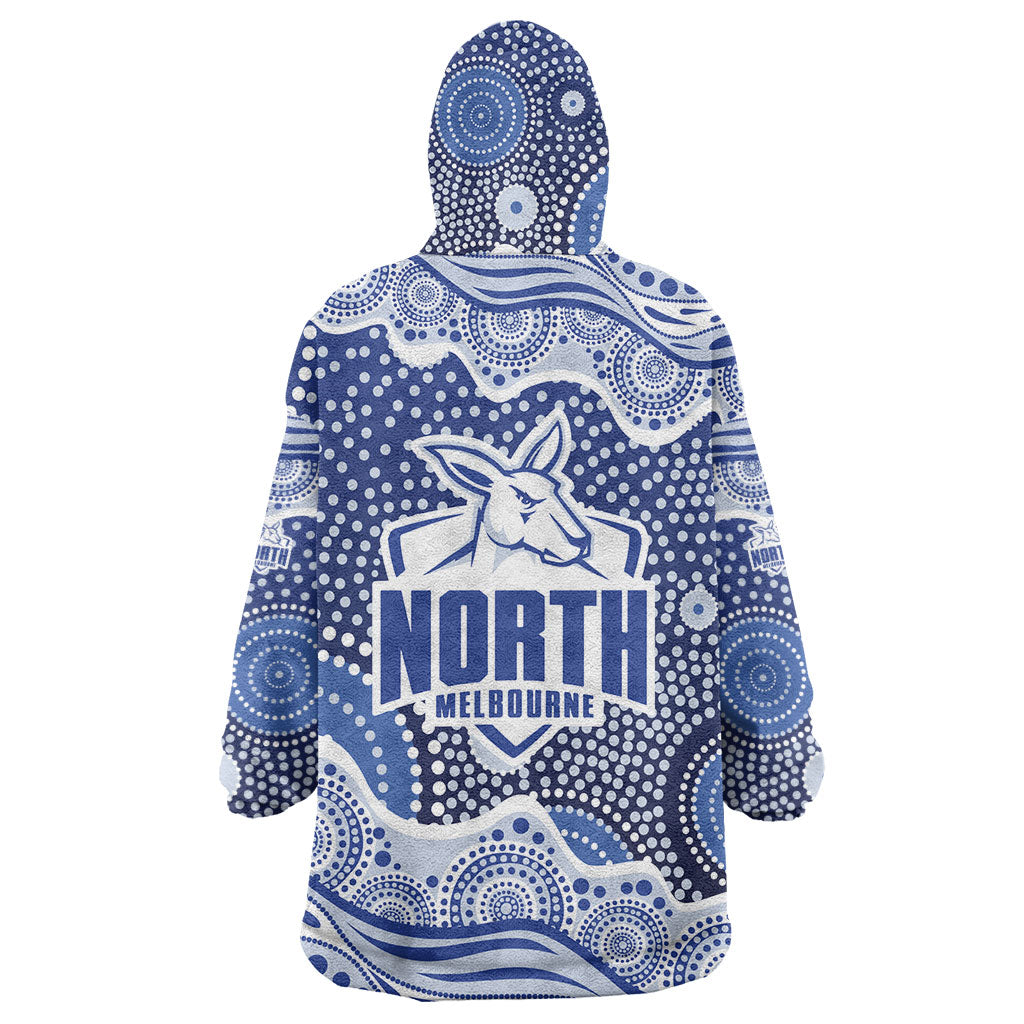 North Melbourne Kangaroos Wearable Blanket Hoodie Aboriginal Dot Pattern - Football Mascot Heritage Pride