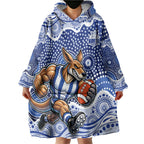 North Melbourne Kangaroos Wearable Blanket Hoodie Aboriginal Dot Pattern - Football Mascot Heritage Pride