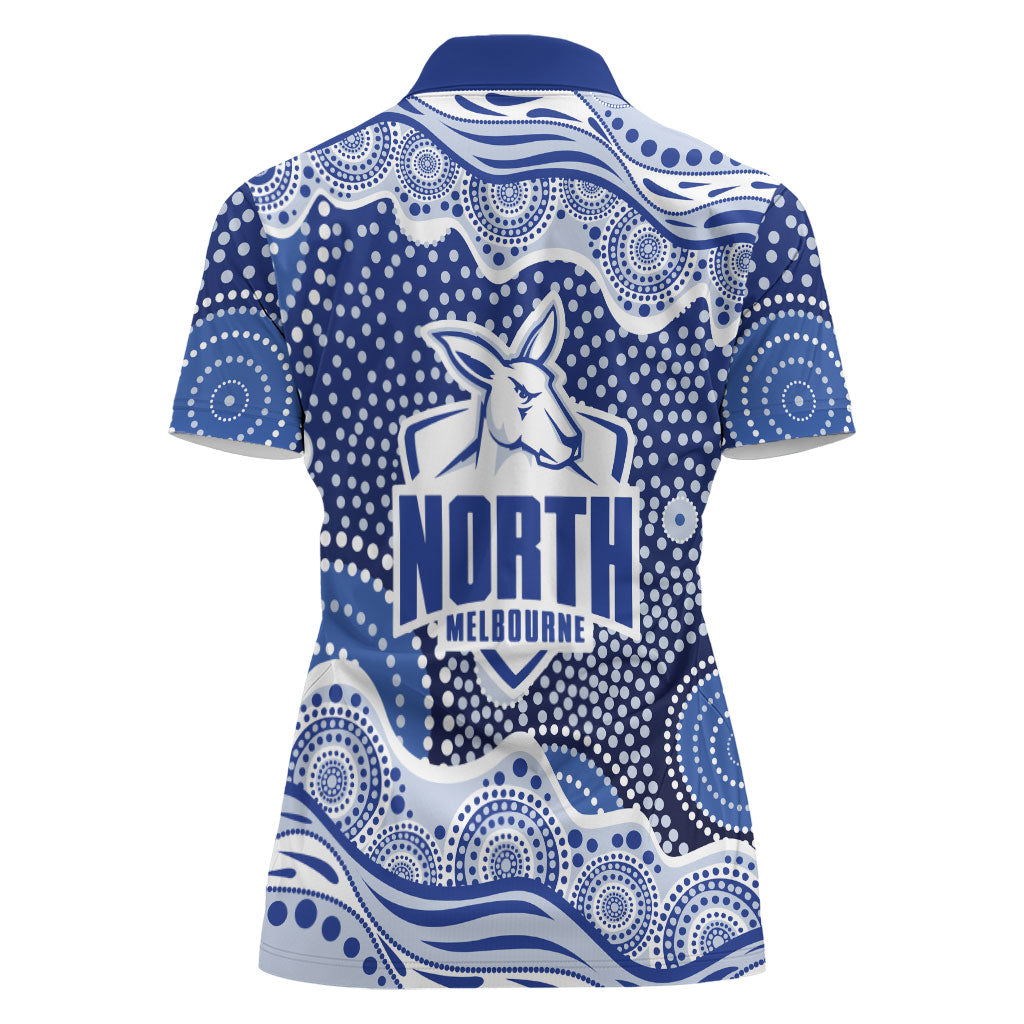 North Melbourne Kangaroos Women Polo Shirt Aboriginal Dot Pattern - Football Mascot Heritage Pride