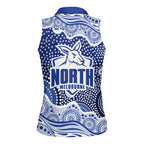North Melbourne Kangaroos Women Sleeveless Polo Shirt Aboriginal Dot Pattern - Football Mascot Heritage Pride