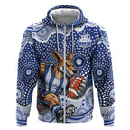 North Melbourne Kangaroos Zip Hoodie Aboriginal Dot Pattern - Football Mascot Heritage Pride