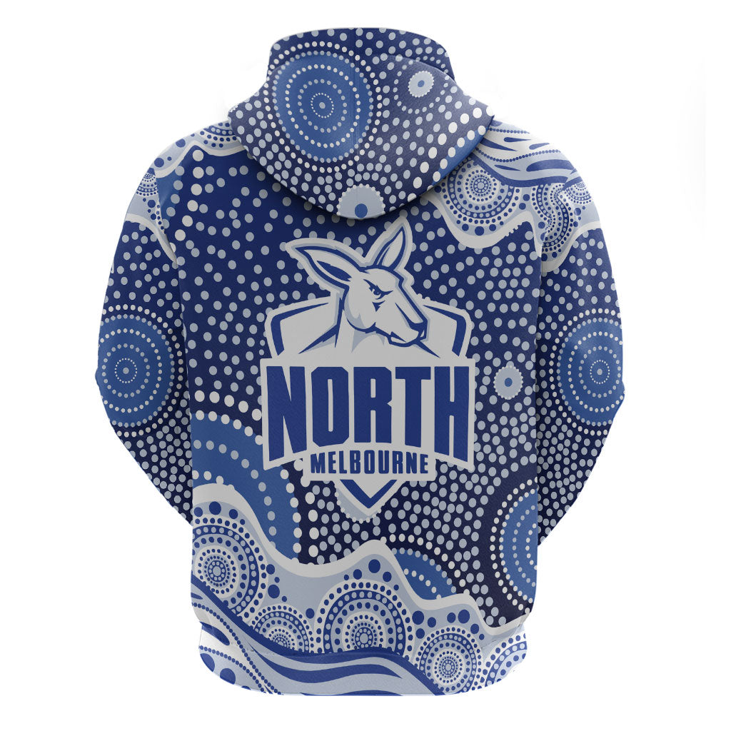 North Melbourne Kangaroos Zip Hoodie Aboriginal Dot Pattern - Football Mascot Heritage Pride