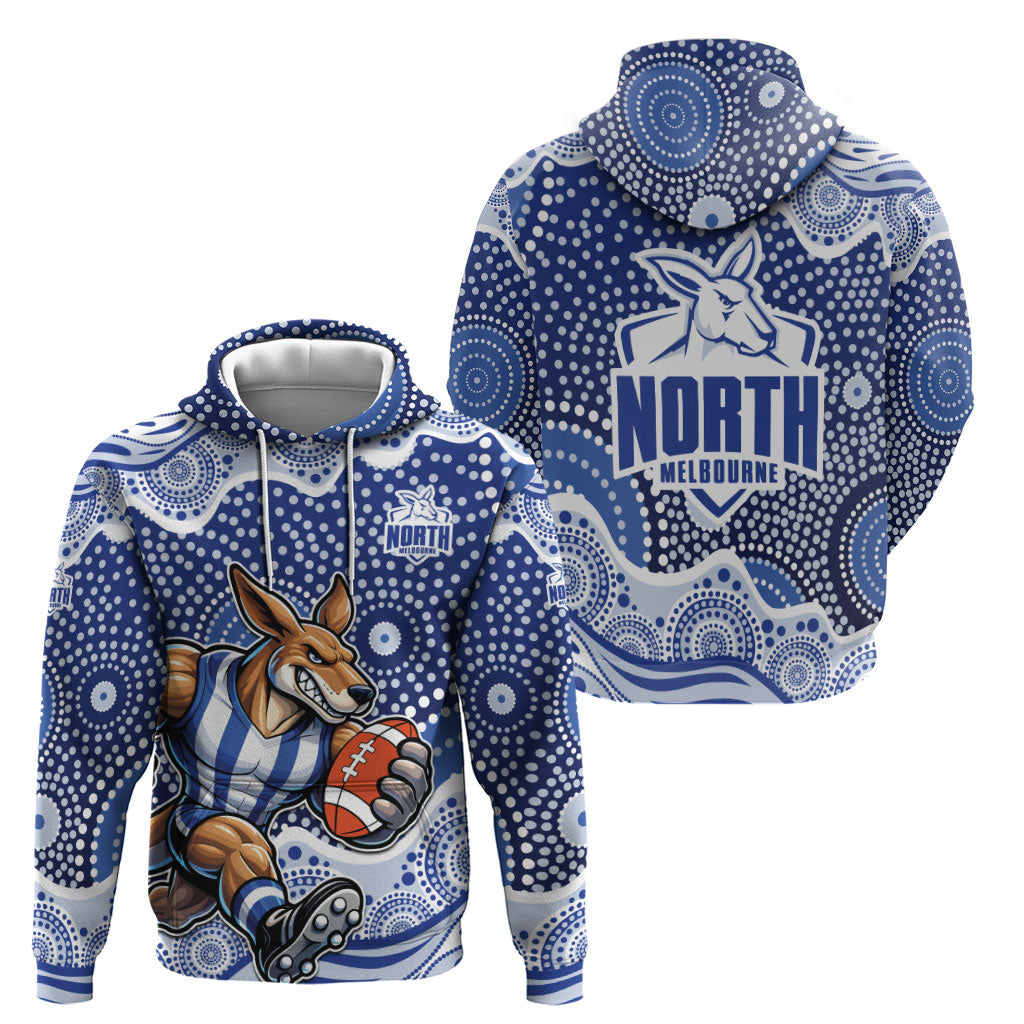 North Melbourne Kangaroos Zip Hoodie Aboriginal Dot Pattern - Football Mascot Heritage Pride