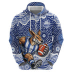 North Melbourne Kangaroos Zip Hoodie Aboriginal Dot Pattern - Football Mascot Heritage Pride