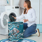 Port Adelaide Power Laundry Basket Aboriginal Dot Pattern - Football Mascot Heritage Pride