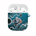 Port Adelaide Power AirPods Case Aboriginal Dot Pattern - Football Mascot Heritage Pride