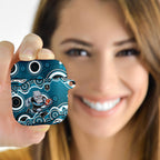 Port Adelaide Power AirPods Case Aboriginal Dot Pattern - Football Mascot Heritage Pride