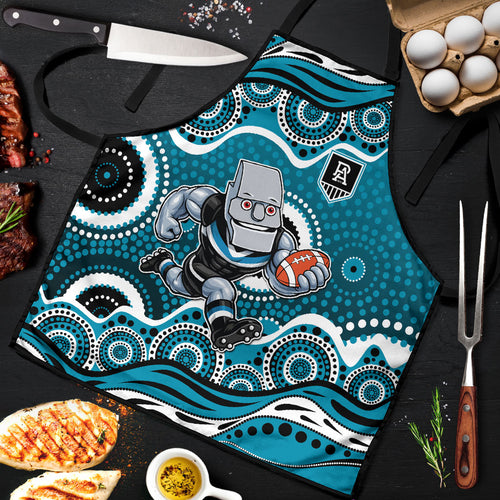 Port Adelaide Power Apron Aboriginal Dot Pattern - Football Mascot Heritage Pride