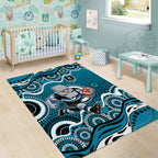 Port Adelaide Power Area Rug Aboriginal Dot Pattern - Football Mascot Heritage Pride