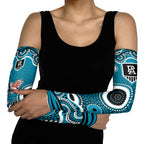 Port Adelaide Power Arm Sleeves Aboriginal Dot Pattern - Football Mascot Heritage Pride