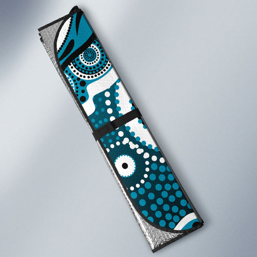 Port Adelaide Power Auto Sun Shade Aboriginal Dot Pattern - Football Mascot Heritage Pride