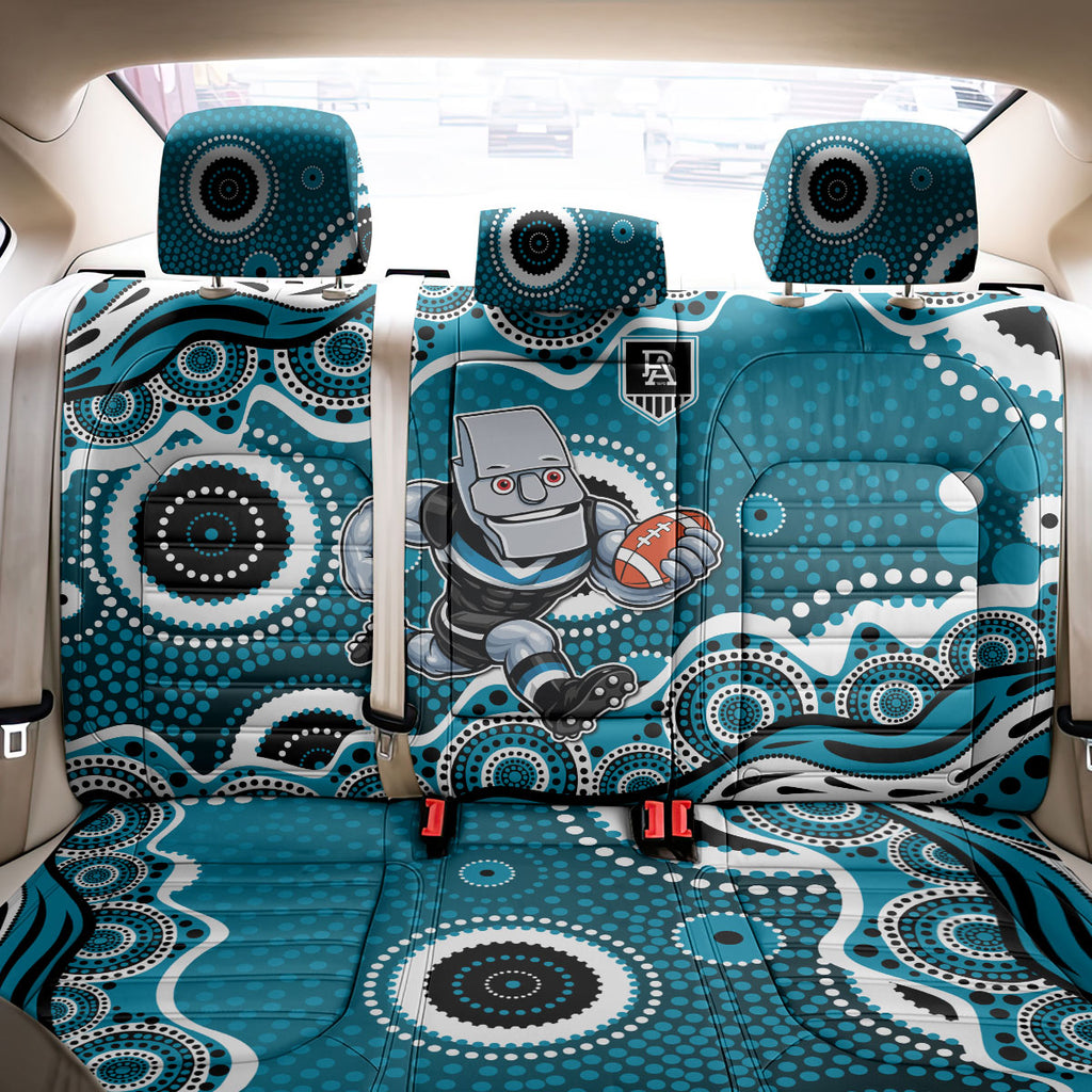 Port Adelaide Power Back Car Seat Cover Aboriginal Dot Pattern - Football Mascot Heritage Pride