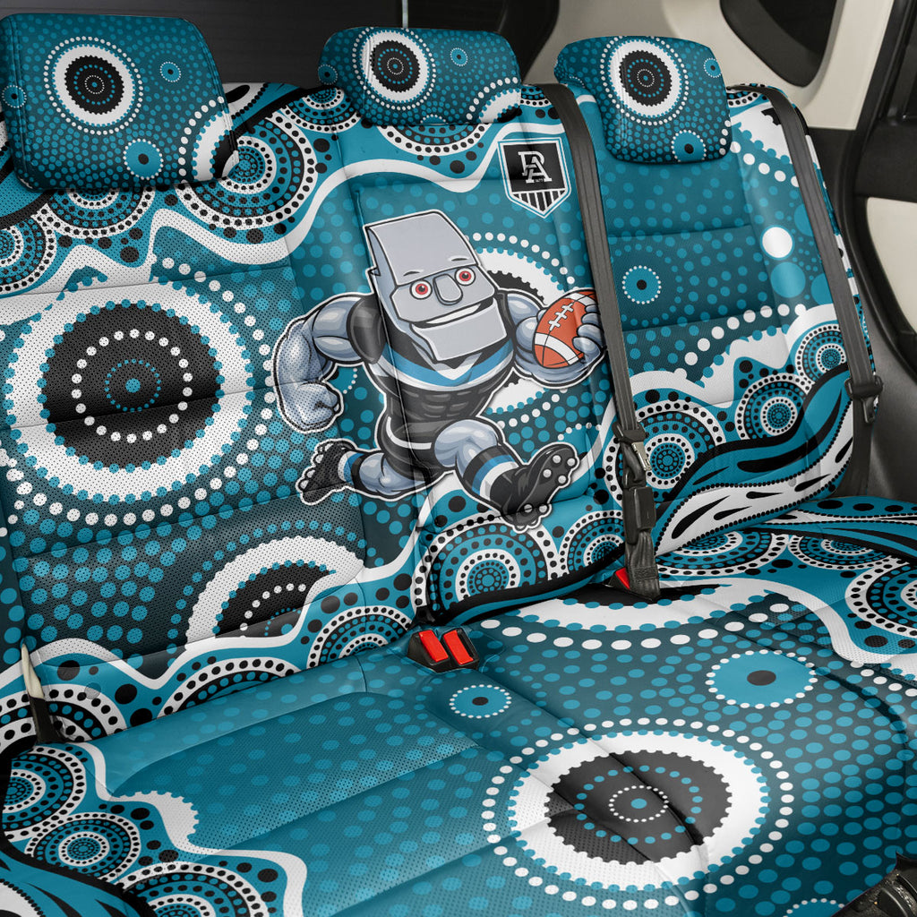Port Adelaide Power Back Car Seat Cover Aboriginal Dot Pattern - Football Mascot Heritage Pride