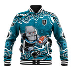 Port Adelaide Power Baseball Jacket Aboriginal Dot Pattern - Football Mascot Heritage Pride