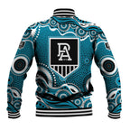 Port Adelaide Power Baseball Jacket Aboriginal Dot Pattern - Football Mascot Heritage Pride
