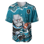 Port Adelaide Power Baseball Jersey Aboriginal Dot Pattern - Football Mascot Heritage Pride