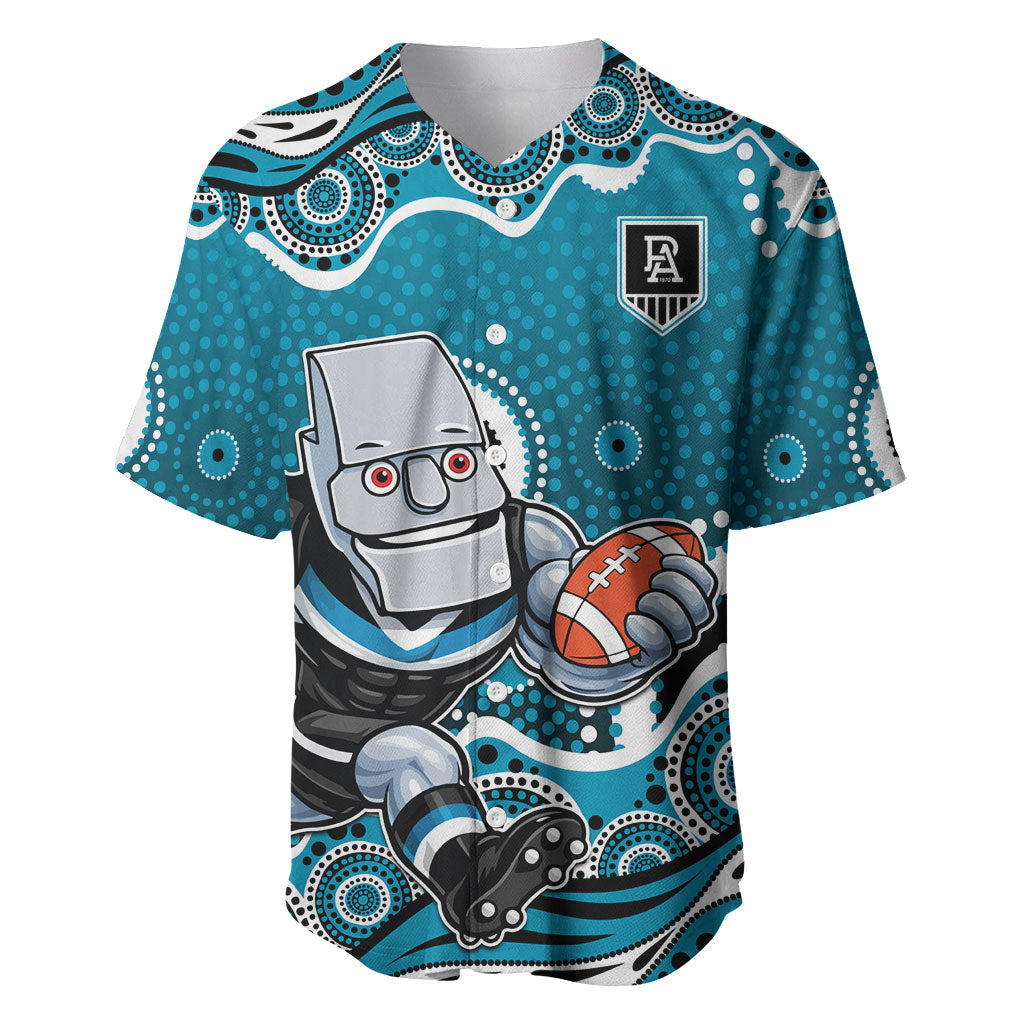 Port Adelaide Power Baseball Jersey Aboriginal Dot Pattern - Football Mascot Heritage Pride