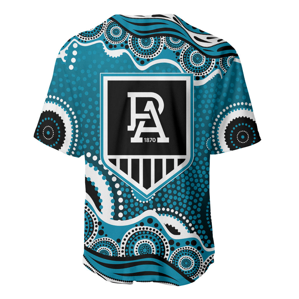 Port Adelaide Power Baseball Jersey Aboriginal Dot Pattern - Football Mascot Heritage Pride