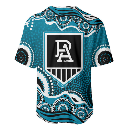 Port Adelaide Power Baseball Jersey Aboriginal Dot Pattern - Football Mascot Heritage Pride