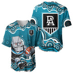 Port Adelaide Power Baseball Jersey Aboriginal Dot Pattern - Football Mascot Heritage Pride