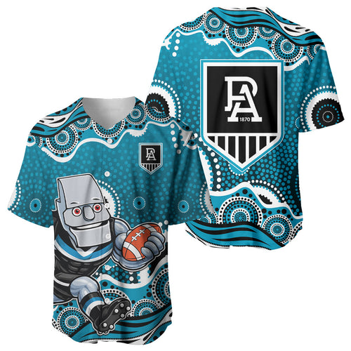 Port Adelaide Power Baseball Jersey Aboriginal Dot Pattern - Football Mascot Heritage Pride