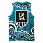 Port Adelaide Power Basketball Jersey Aboriginal Dot Pattern - Football Mascot Heritage Pride