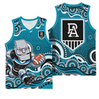 Port Adelaide Power Basketball Jersey Aboriginal Dot Pattern - Football Mascot Heritage Pride