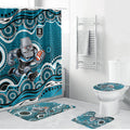 Port Adelaide Power Bathroom Set Aboriginal Dot Pattern - Football Mascot Heritage Pride