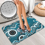 Port Adelaide Power Bathroom Set Aboriginal Dot Pattern - Football Mascot Heritage Pride