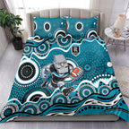 Port Adelaide Power Bedding Set Aboriginal Dot Pattern - Football Mascot Heritage Pride