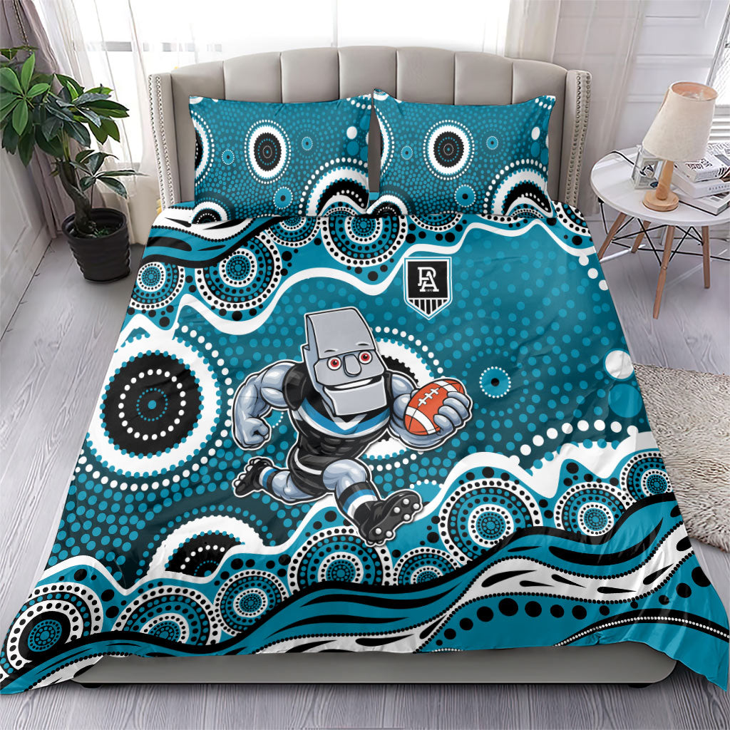 Port Adelaide Power Bedding Set Aboriginal Dot Pattern - Football Mascot Heritage Pride