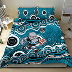 Port Adelaide Power Bedding Set Aboriginal Dot Pattern - Football Mascot Heritage Pride