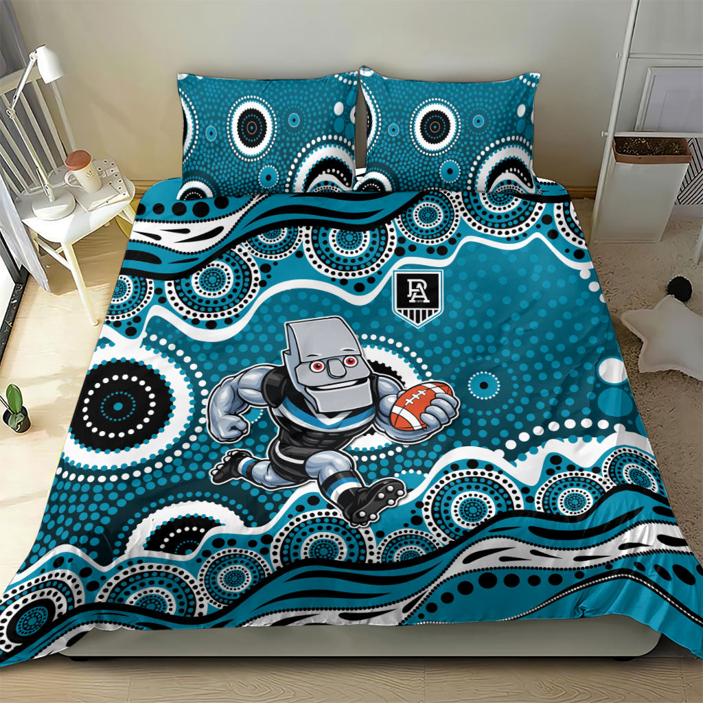 Port Adelaide Power Bedding Set Aboriginal Dot Pattern - Football Mascot Heritage Pride
