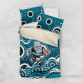 Port Adelaide Power Bedding Set Aboriginal Dot Pattern - Football Mascot Heritage Pride