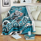 Port Adelaide Power Blanket Aboriginal Dot Pattern - Football Mascot Heritage Pride