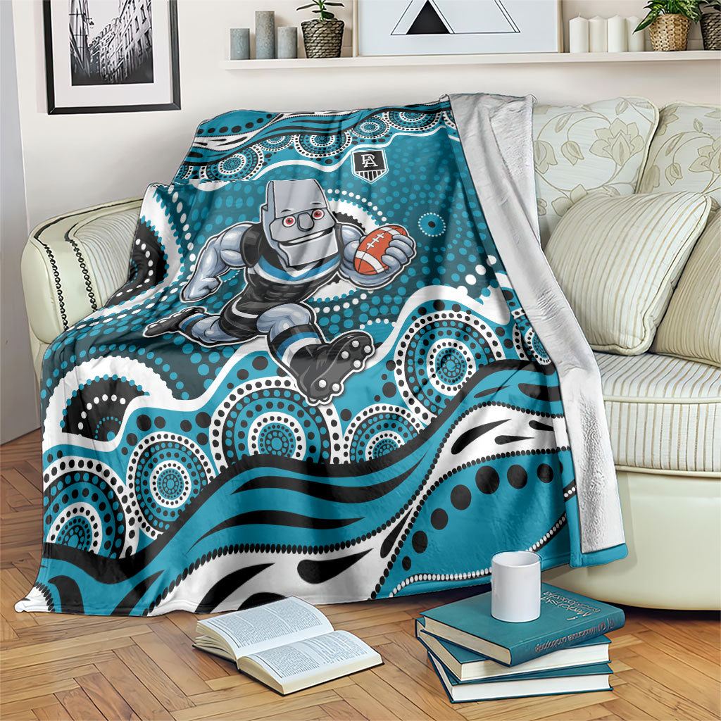 Port Adelaide Power Blanket Aboriginal Dot Pattern - Football Mascot Heritage Pride