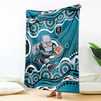 Port Adelaide Power Blanket Aboriginal Dot Pattern - Football Mascot Heritage Pride