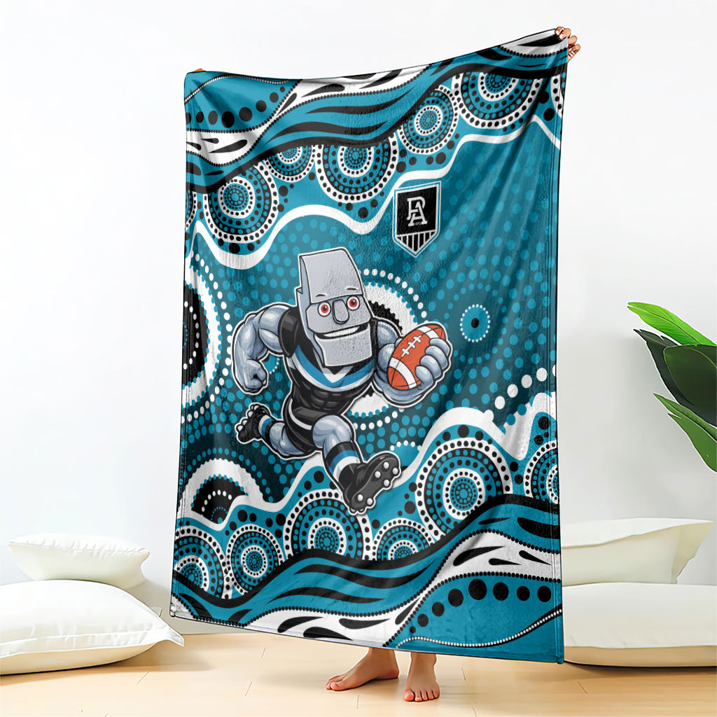 Port Adelaide Power Blanket Aboriginal Dot Pattern - Football Mascot Heritage Pride