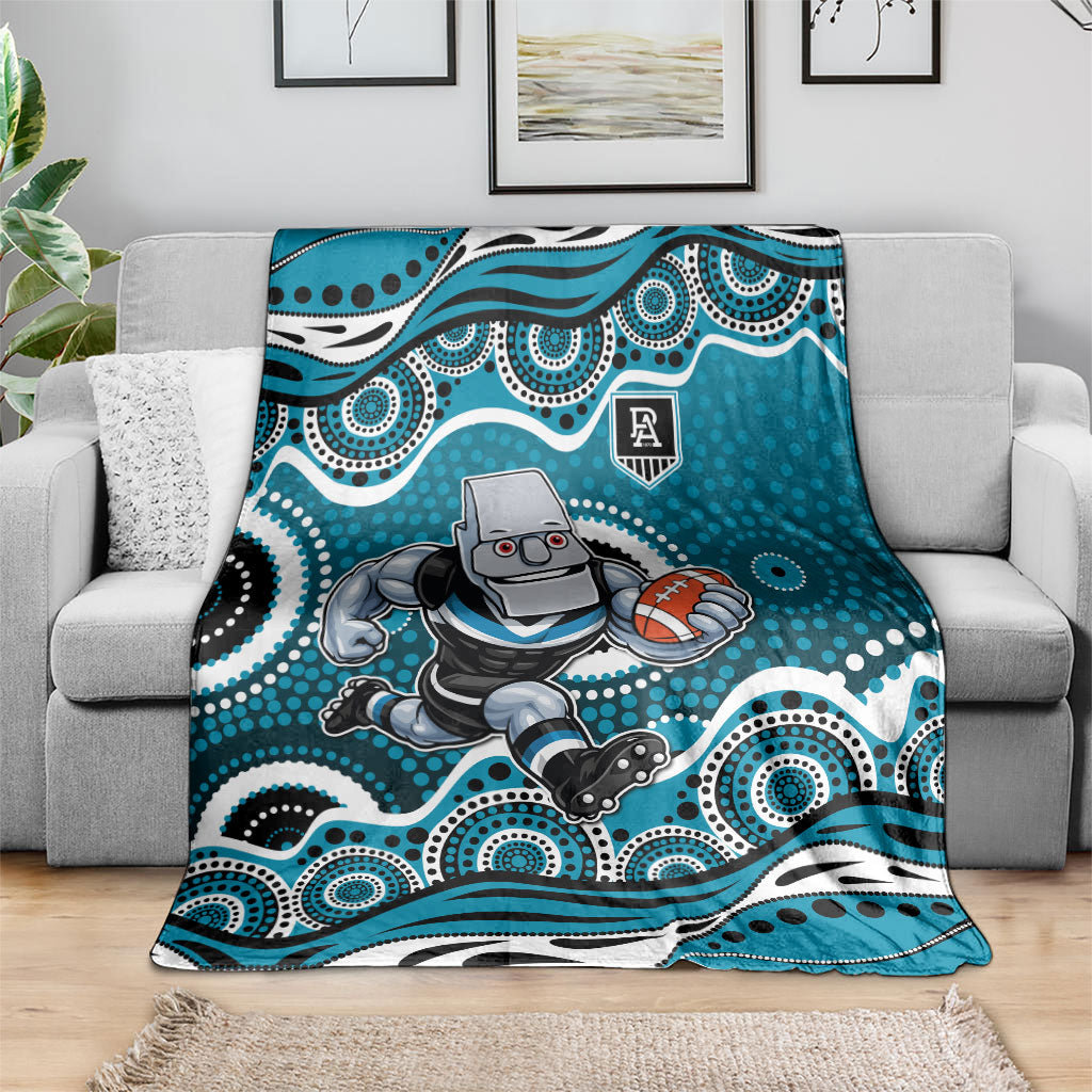 Port Adelaide Power Blanket Aboriginal Dot Pattern - Football Mascot Heritage Pride